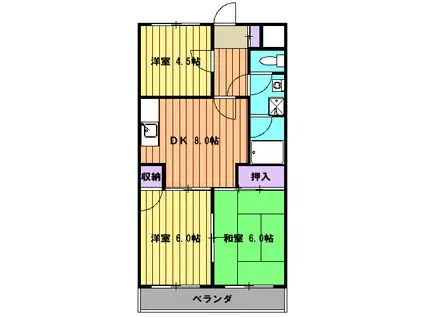 ルミネス 宮治(3DK/4階)の間取り写真