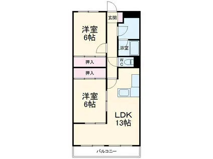K`Sマンション(2LDK/2階)の間取り写真