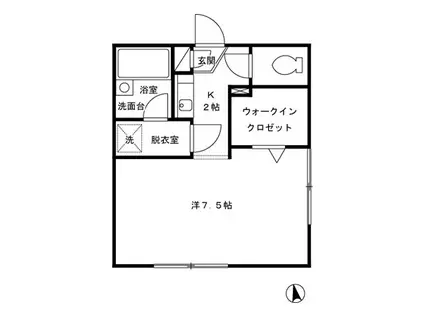 ピュアハウス(1K/1階)の間取り写真