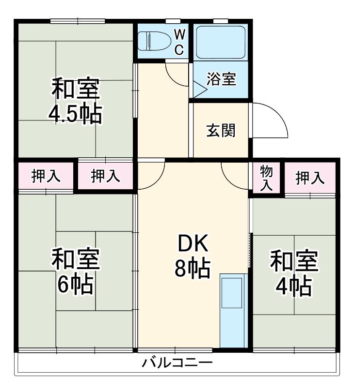 第1豊栄ハイツ(3DK/2階)の間取り写真