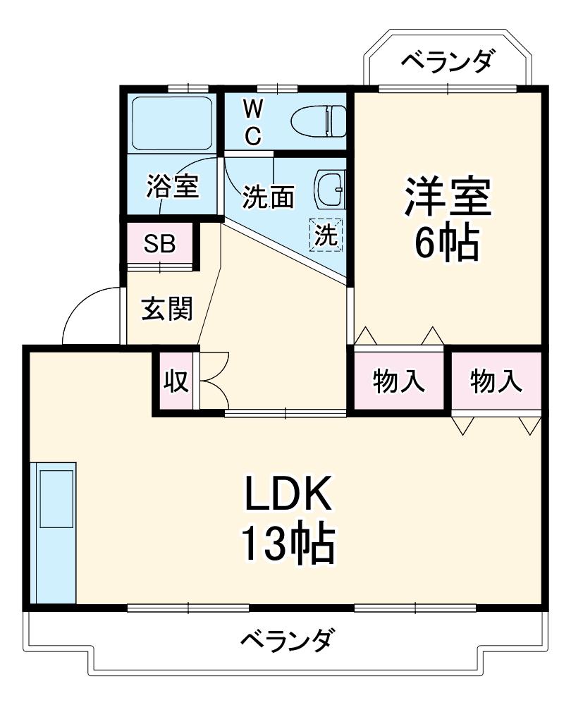 原田マンション(1LDK/2階)の間取り写真