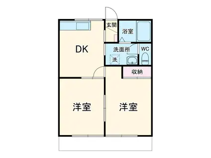 メルベーユⅡ(2DK/2階)の間取り写真