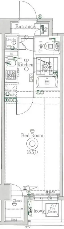 グラントゥルース東十条 1階階 間取り