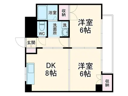 クレッセント堀の内(2DK/1階)の間取り写真