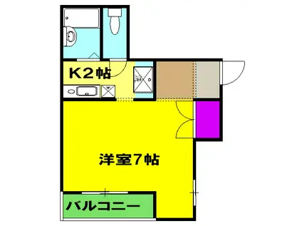 M&M太田町(1K/4階)の間取り写真