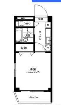 イーストシティタワーズ(1K/2階)の間取り写真