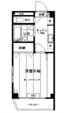 イーストシティタワーズ(1K/9階)の間取り写真