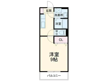 ブライトタイムⅠ(1K/3階)の間取り写真