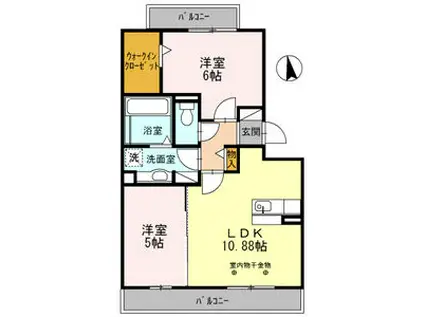 グランドメゾンフォーリーフ(2LDK/1階)の間取り写真