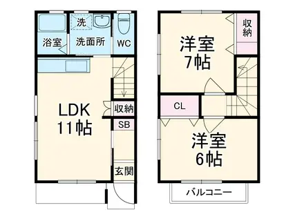 Ｇｒａｎｄｉｒ(2LDK)の間取り写真