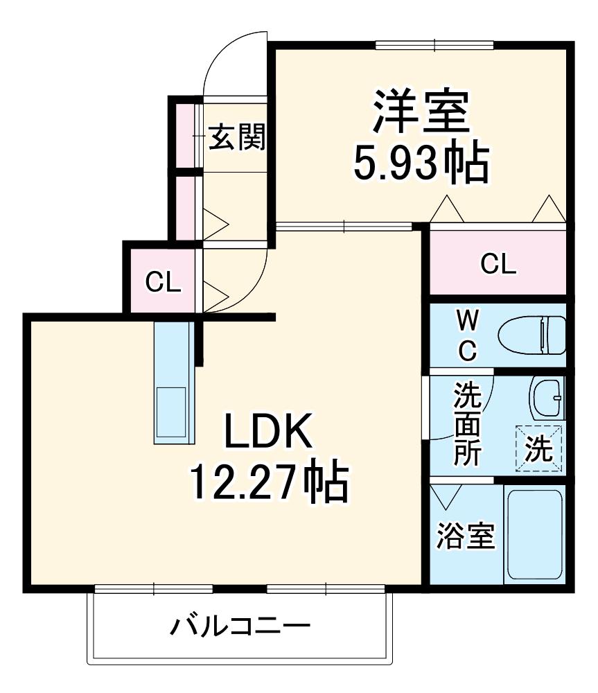 マイシティ上小町Ⅱ(1LDK/1階)の間取り写真