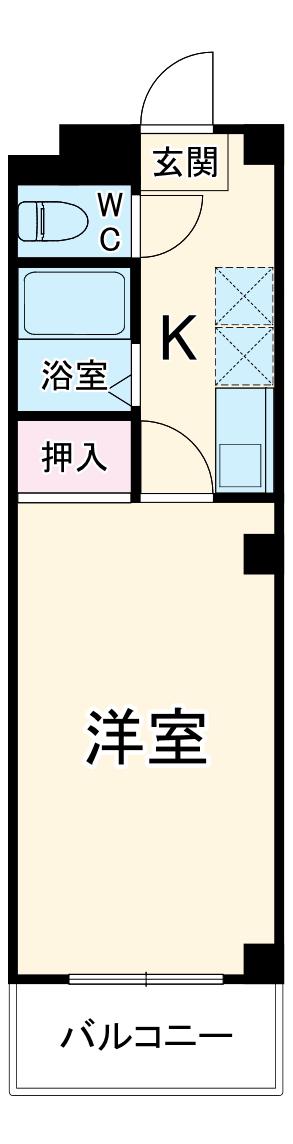 グランエスト(1K/2階)の間取り写真