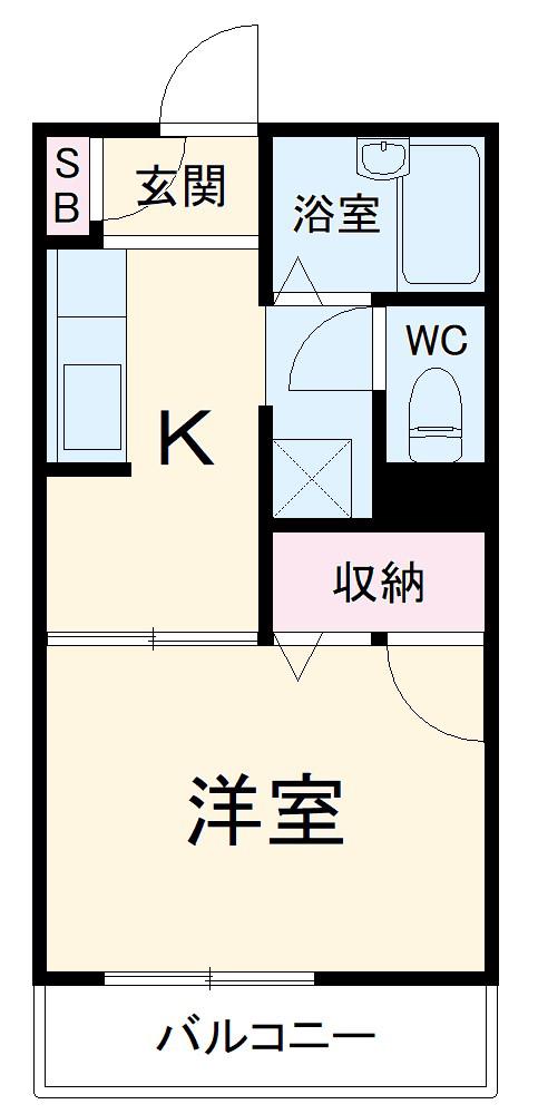 フレグランスTAEみずほ(1K/2階)の間取り写真