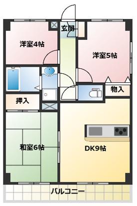 スカイビュウ11(3DK/2階)の間取り写真