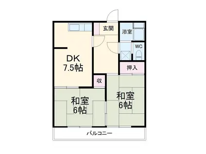 コーポ神田(2DK/1階)の間取り写真