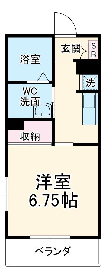 エスポア(1K/地下階)の間取り写真