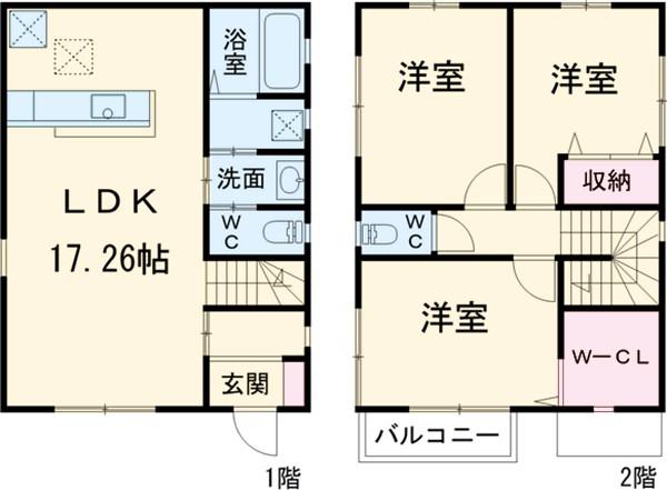 東海道本線 静岡駅 バス乗車時間：17分 巴町バス停で下車 徒歩4分 2階建 築10年(3LDK)の間取り写真