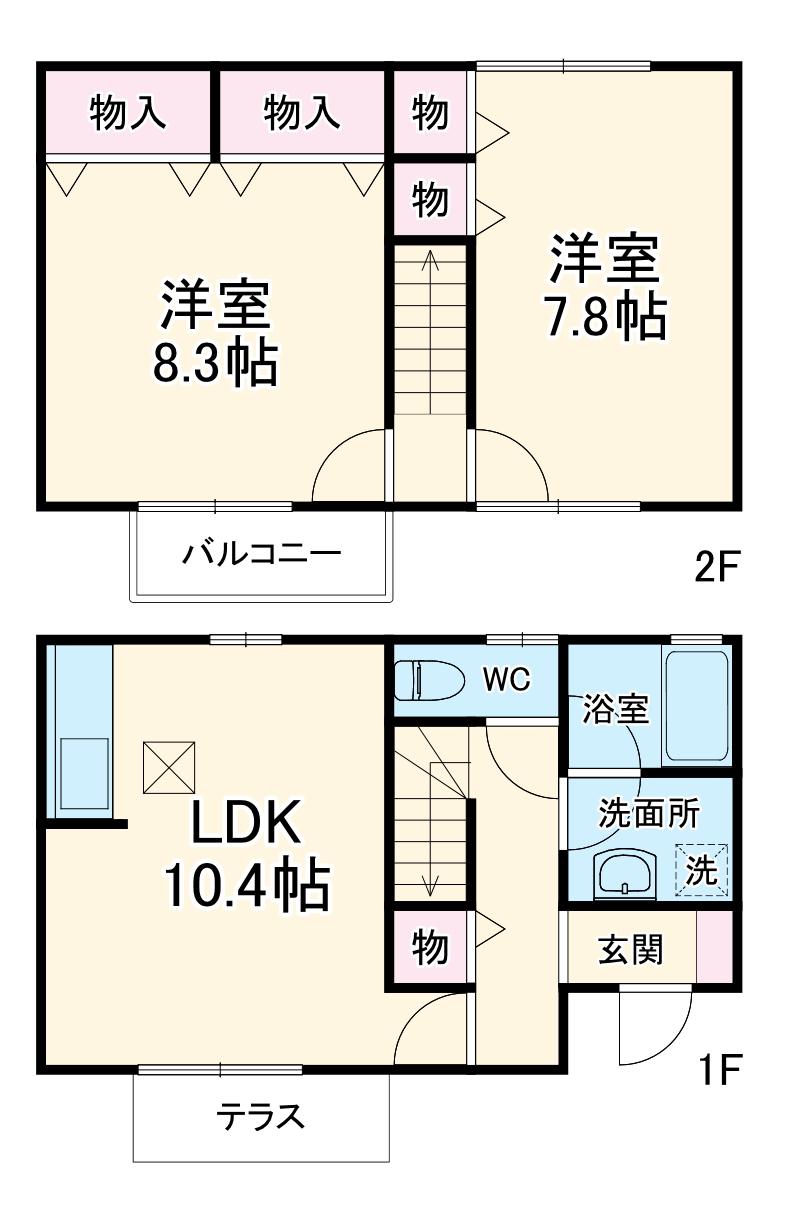 ハーヴェスト　I(2LDK)の間取り写真