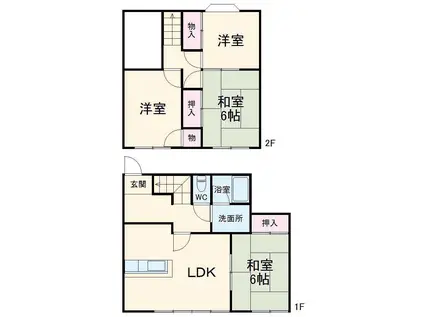 ツインハウスA(4LDK/1階)の間取り写真