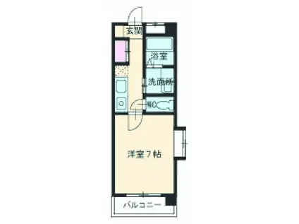 コーポラスヤスイ(1K/3階)の間取り写真