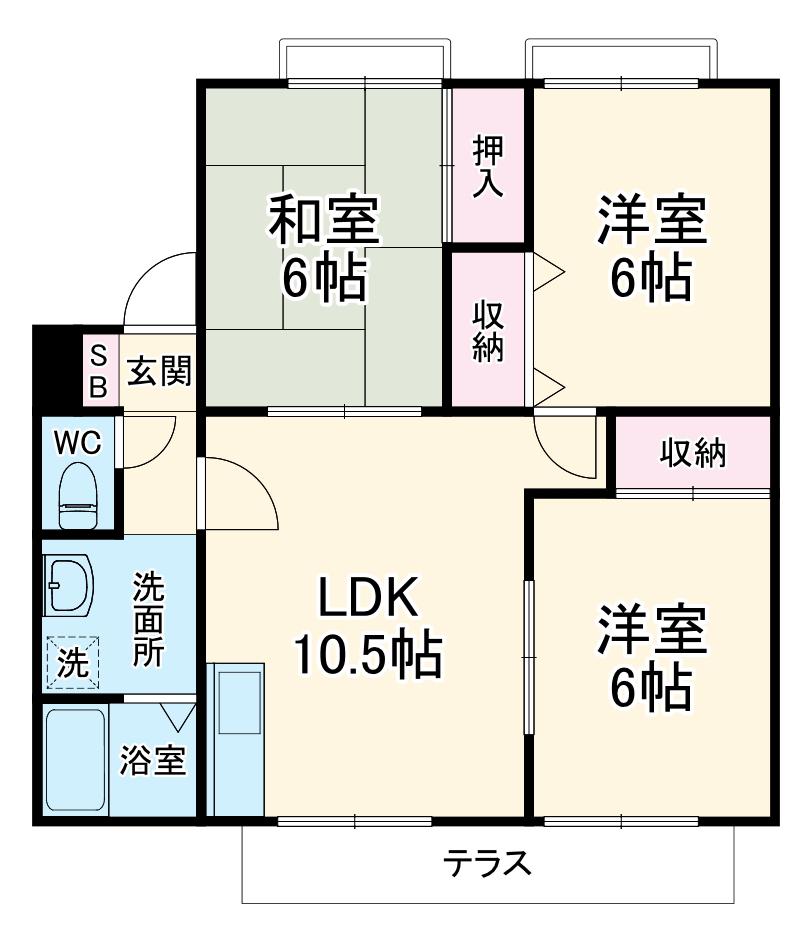 ベル・セジュール(3LDK/1階)の間取り写真