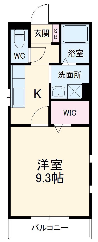 アズーリ(1K/2階)の間取り写真