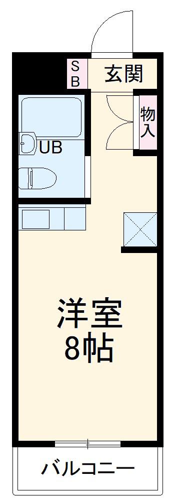 グリーンハイツ(ワンルーム/4階)の間取り写真