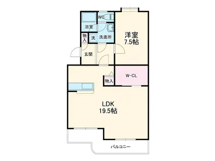 ニューサンハイツ中田(1LDK/4階)の間取り写真