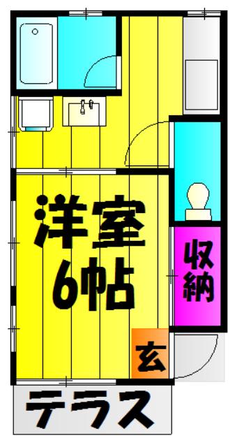 トミーハイツ(1K/1階)の間取り写真