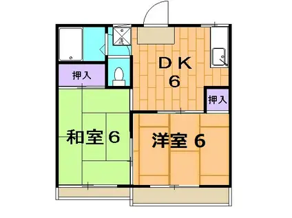 STハウス宗岡2号棟(2DK/1階)の間取り写真