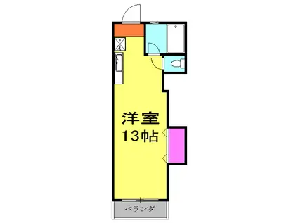 赤羽スカイハイツ(ワンルーム/2階)の間取り写真