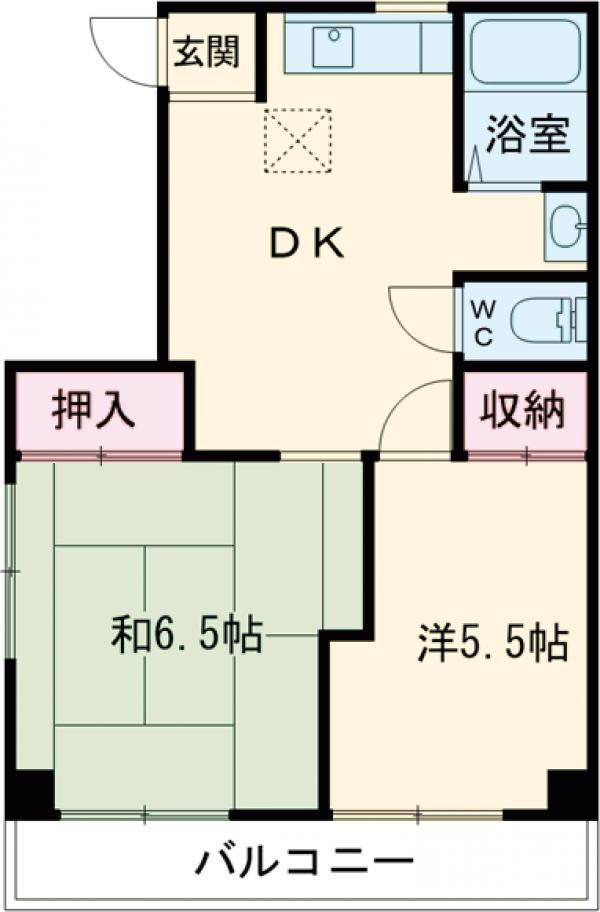 コーポみやけ(2DK/2階)の間取り写真
