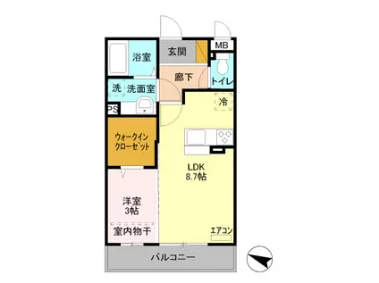 フォルビートヒルズ(1LDK/3階)の間取り写真