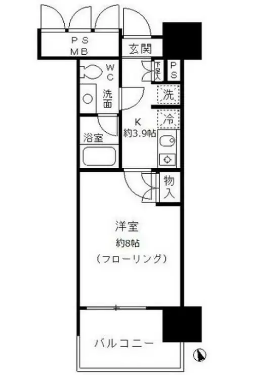 フォンテーヌ芝浦 14階階 間取り