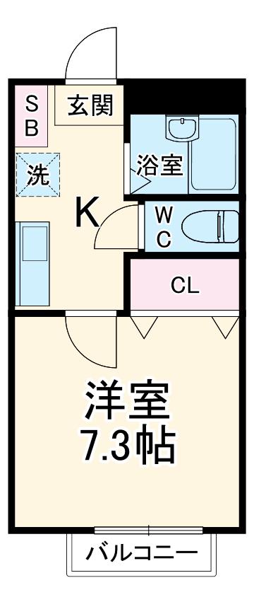 ベルメゾンSYⅡ(1K/1階)の間取り写真