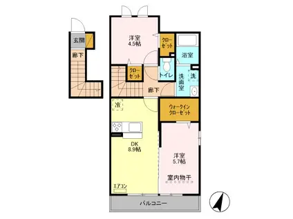 高崎線 宮原駅 徒歩5分 2階建 築12年(2DK/2階)の間取り写真