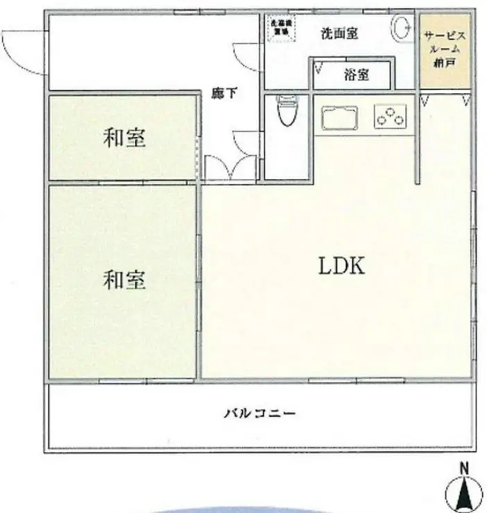 川田マンション 2階階 間取り