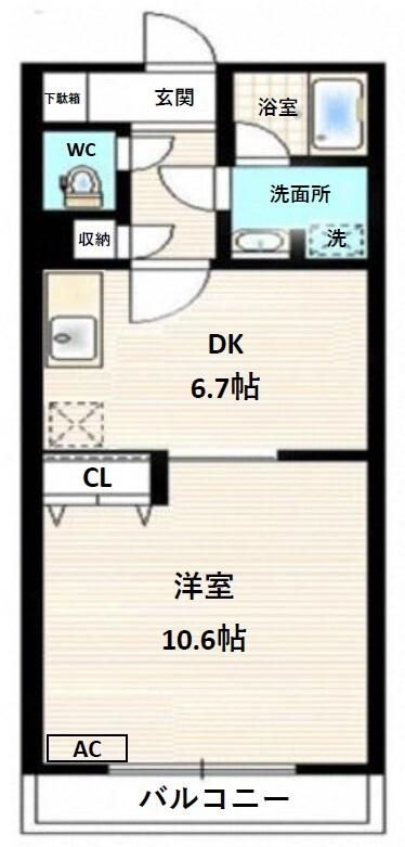 レキシントンマンション安行(1DK/3階)の間取り写真