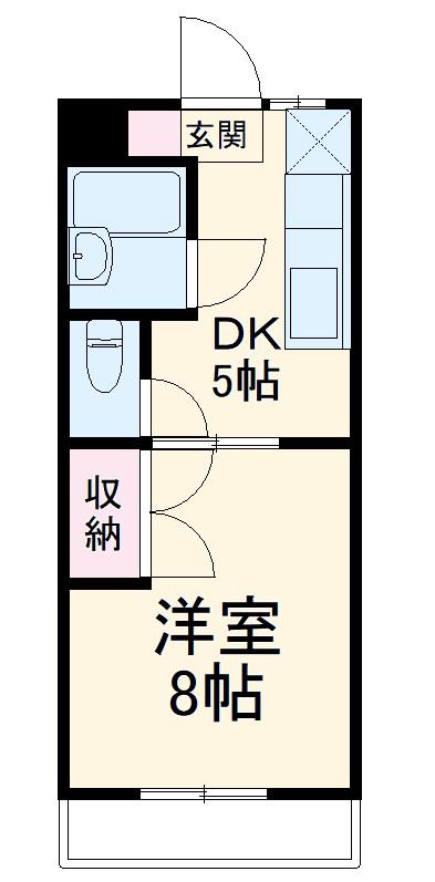 マンションやまももの木(1DK/1階)の間取り写真