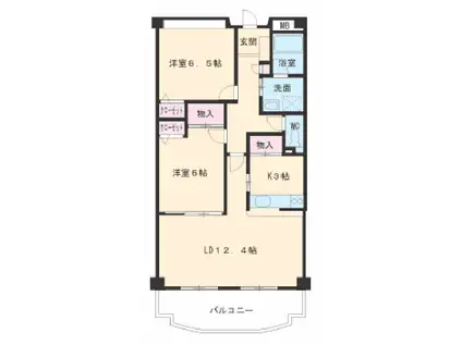 シャルム(2LDK/1階)の間取り写真