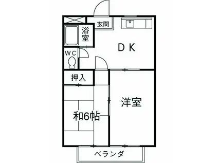 サンライズパーク上小町(2DK/2階)の間取り写真