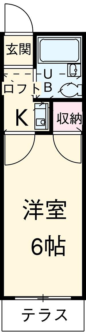 M・Kハイツ(1K/1階)の間取り写真