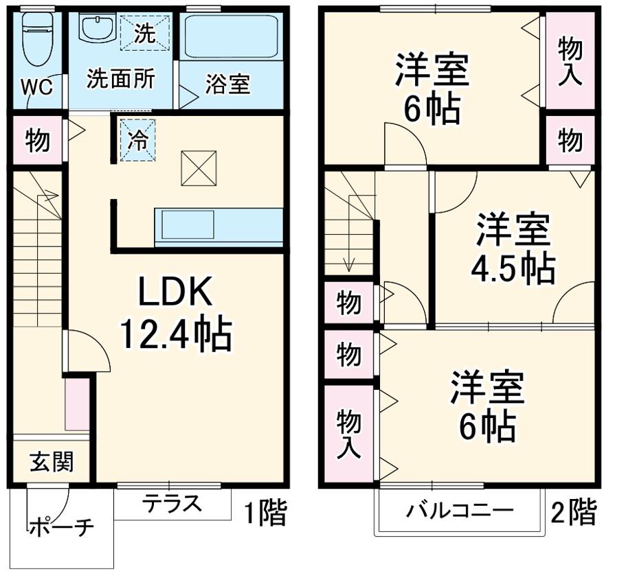 ホジョウテラスＢ(3LDK)の間取り写真