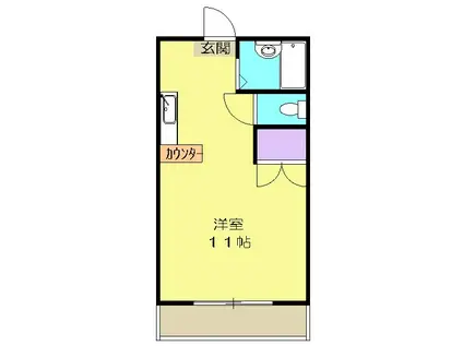 ベルフォーレ(1K/2階)の間取り写真