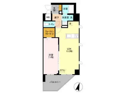 グランヴレーユ(1LDK/2階)の間取り写真