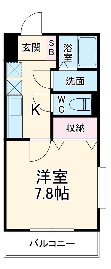 ルミエール(1K/2階)の間取り写真