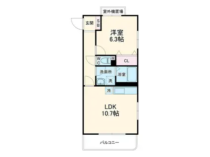 プレリュード(1LDK/1階)の間取り写真