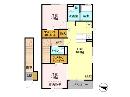 コンフォートヴィラⅡ(2LDK/2階)の間取り写真