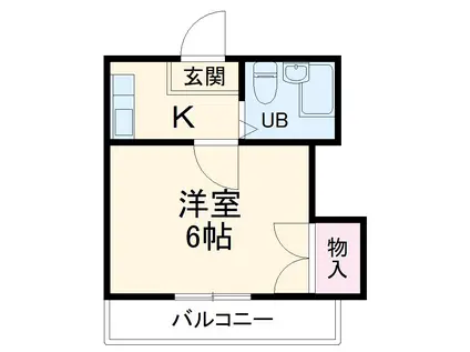 セントラルアイランド(1K/2階)の間取り写真