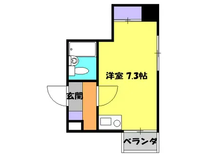 ハートイン山之手(1K/4階)の間取り写真